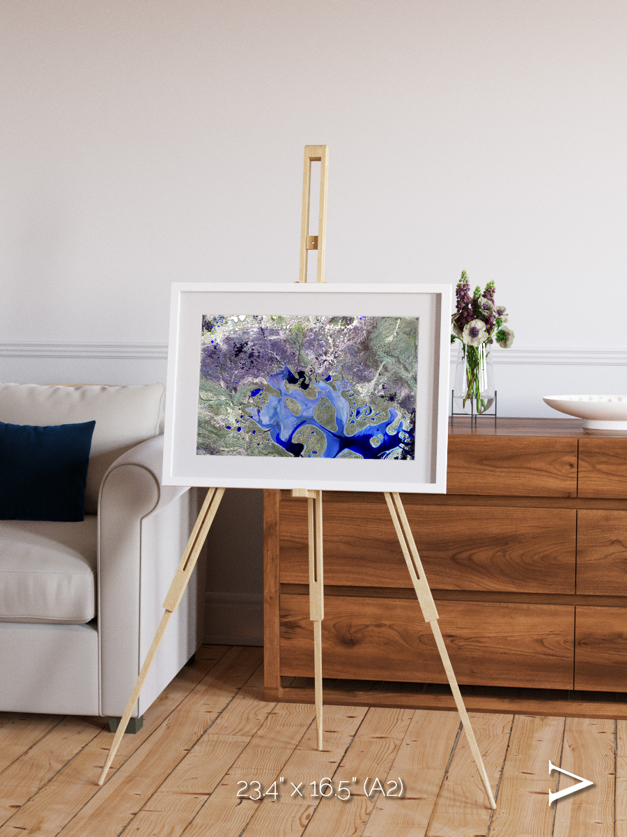 Lake Lines, Lake Carnegie Framed & Mounted Print