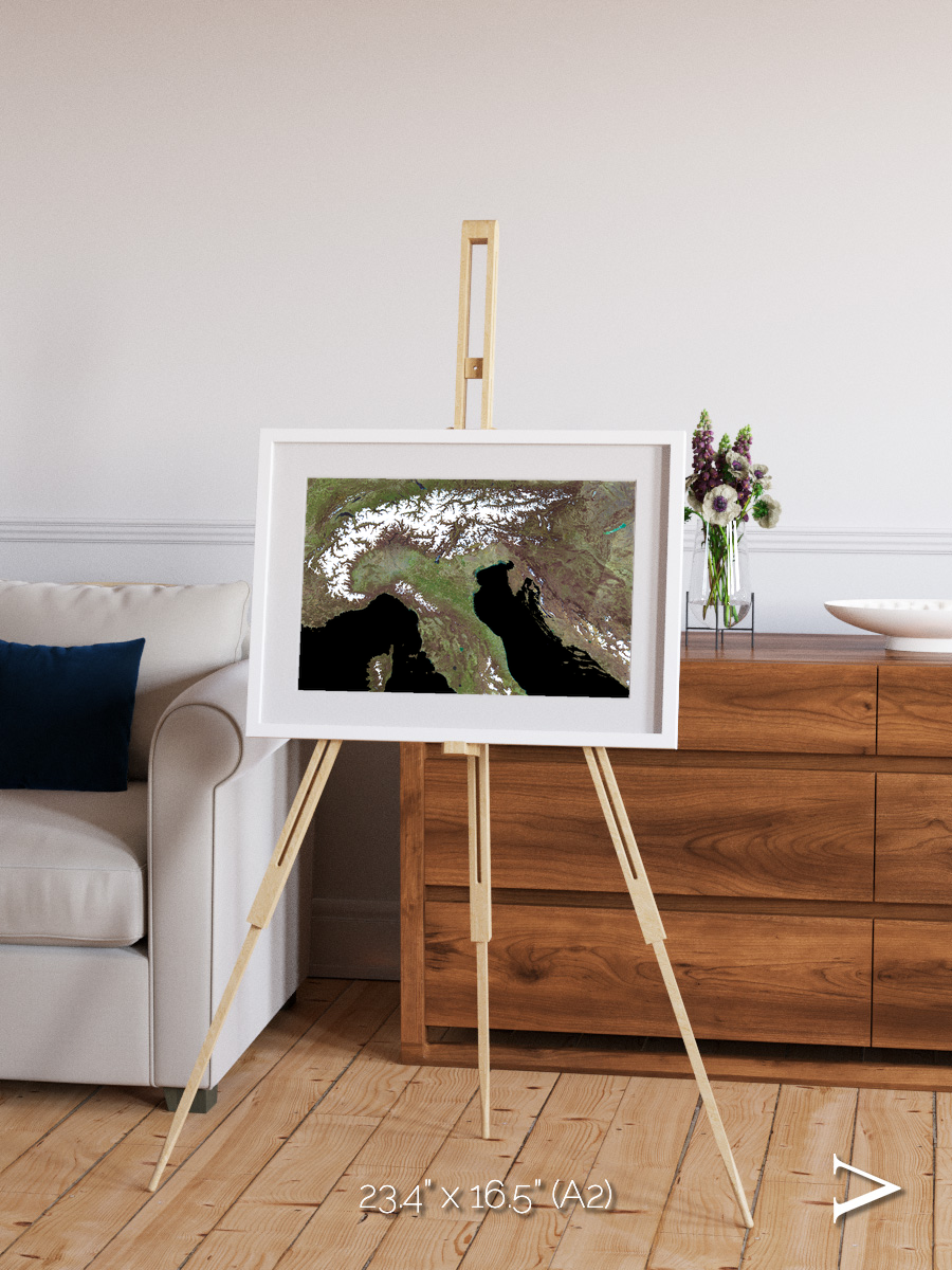 Tidal Patterns, Mediterranean Sea Framed & Mounted Print