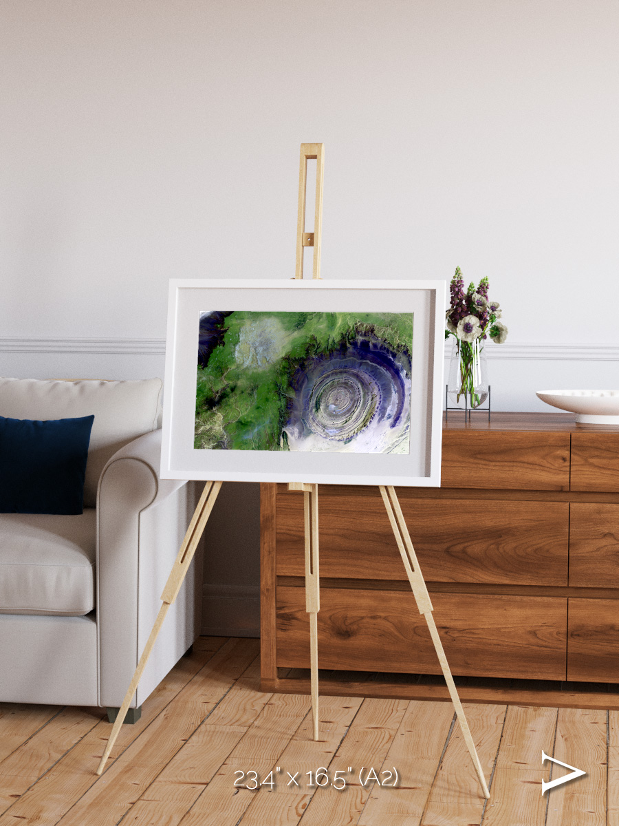 Dormant Giants, Richat Structure Framed & Mounted Print