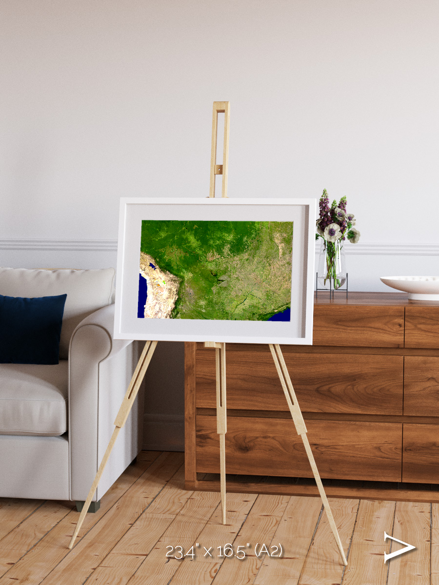 Ribbon River, South America Framed & Mounted Print
