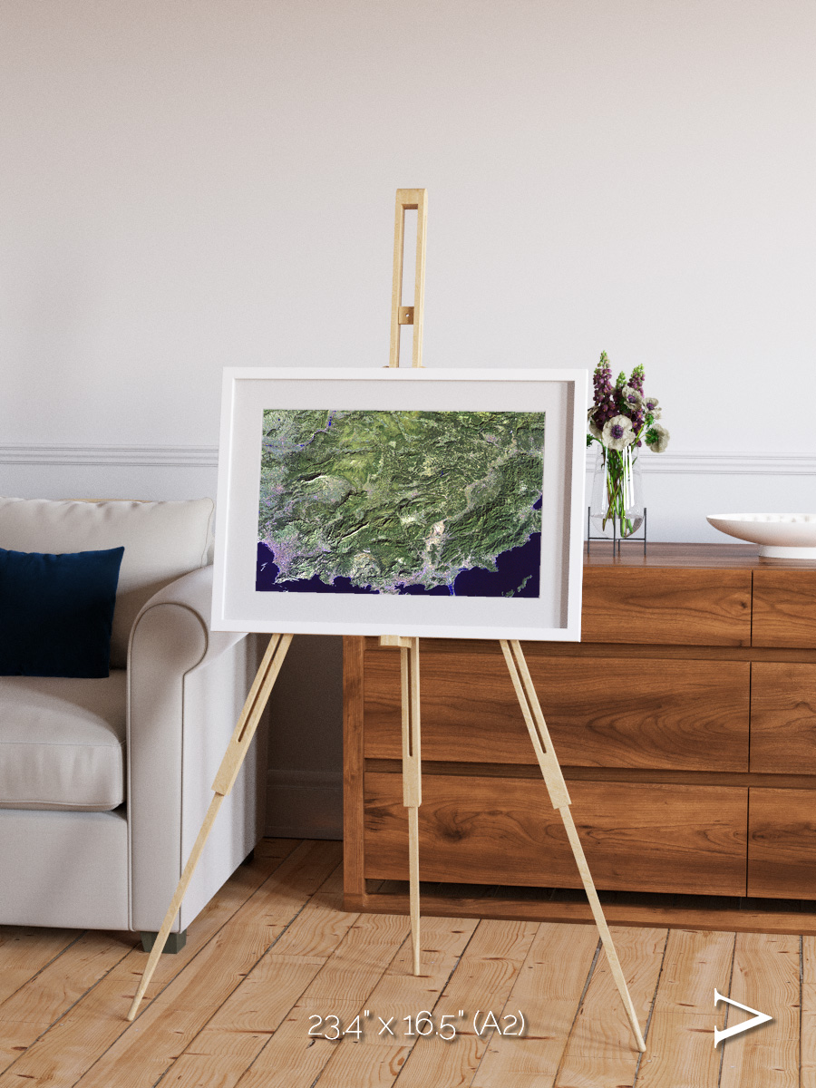 Bay and Shore, Southern Coast of France Framed & Mounted Print