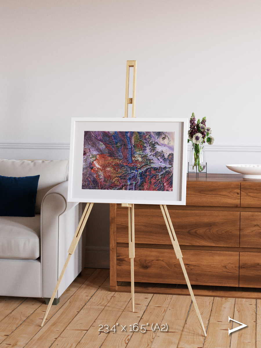 Geologic Tapestry, Asharah Fault Zone Framed & Mounted Print