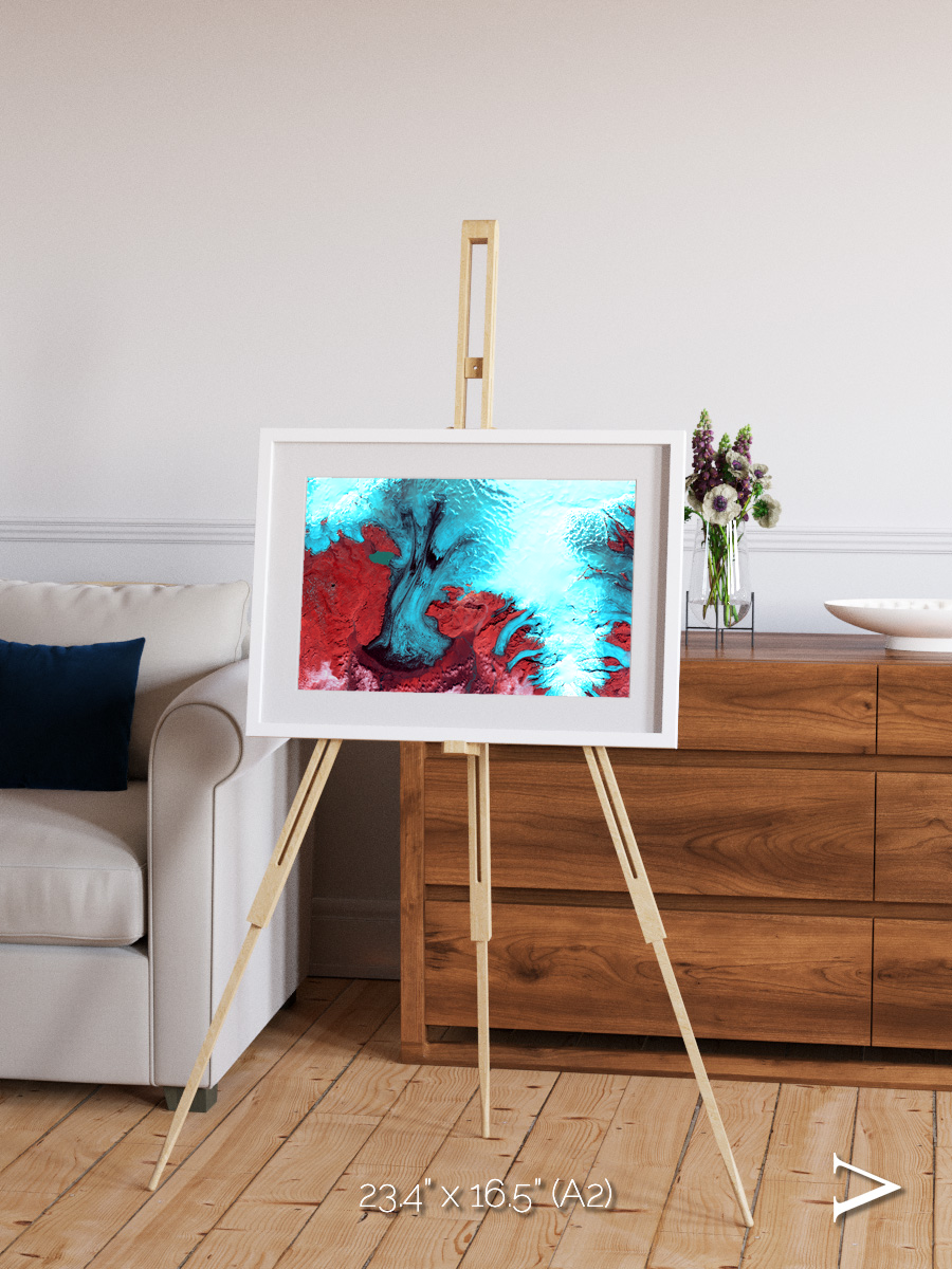 Polar Flow, Vatnajokull Glacier Ice Cap Framed & Mounted Print