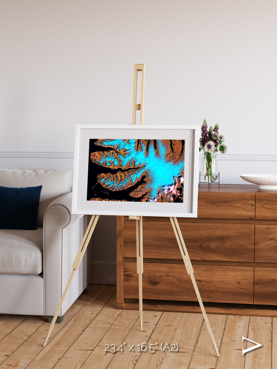 Frozen Currents, West Fjords Framed & Mounted Print