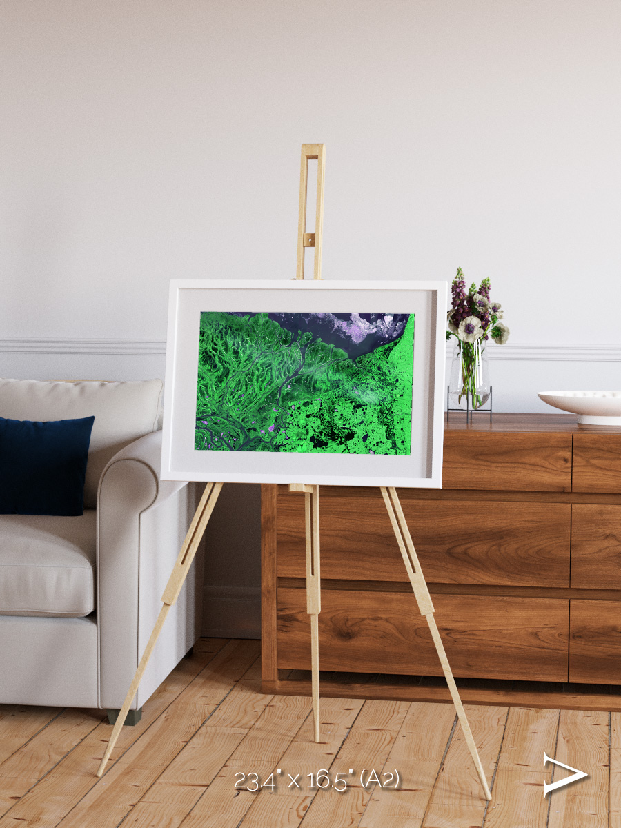 Polar Flow, Yukon Delta Framed & Mounted Print