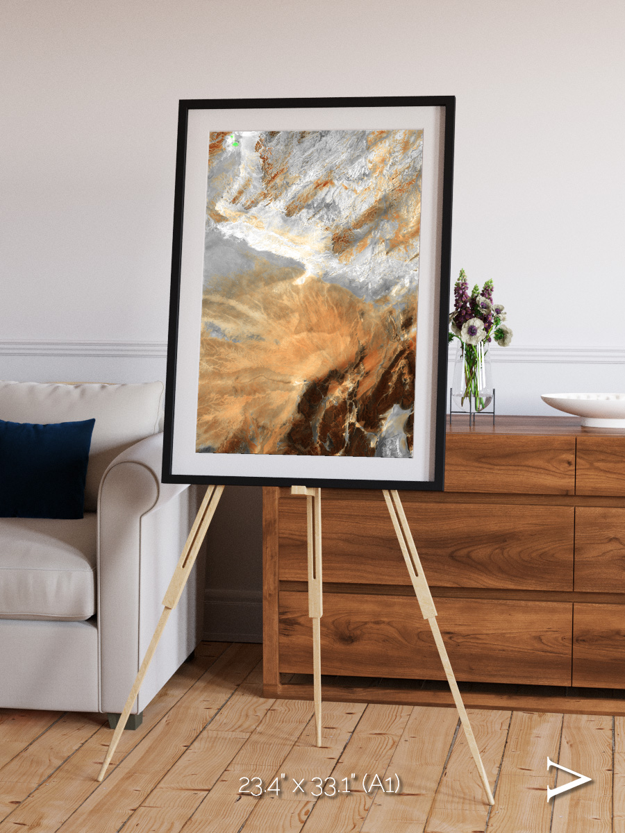 Etched Sands, Algerian Sahara Framed & Mounted Print