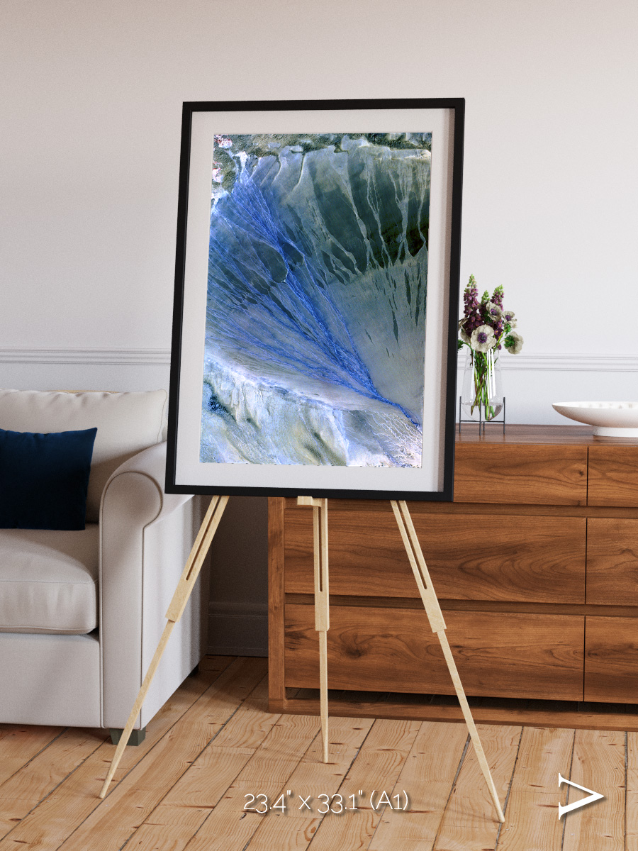 Sunlit Dunes, Alluvial Fan Framed & Mounted Print