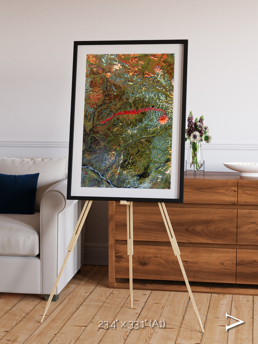 Ash and Stone, Anyuyskiy Volcano Framed & Mounted Print