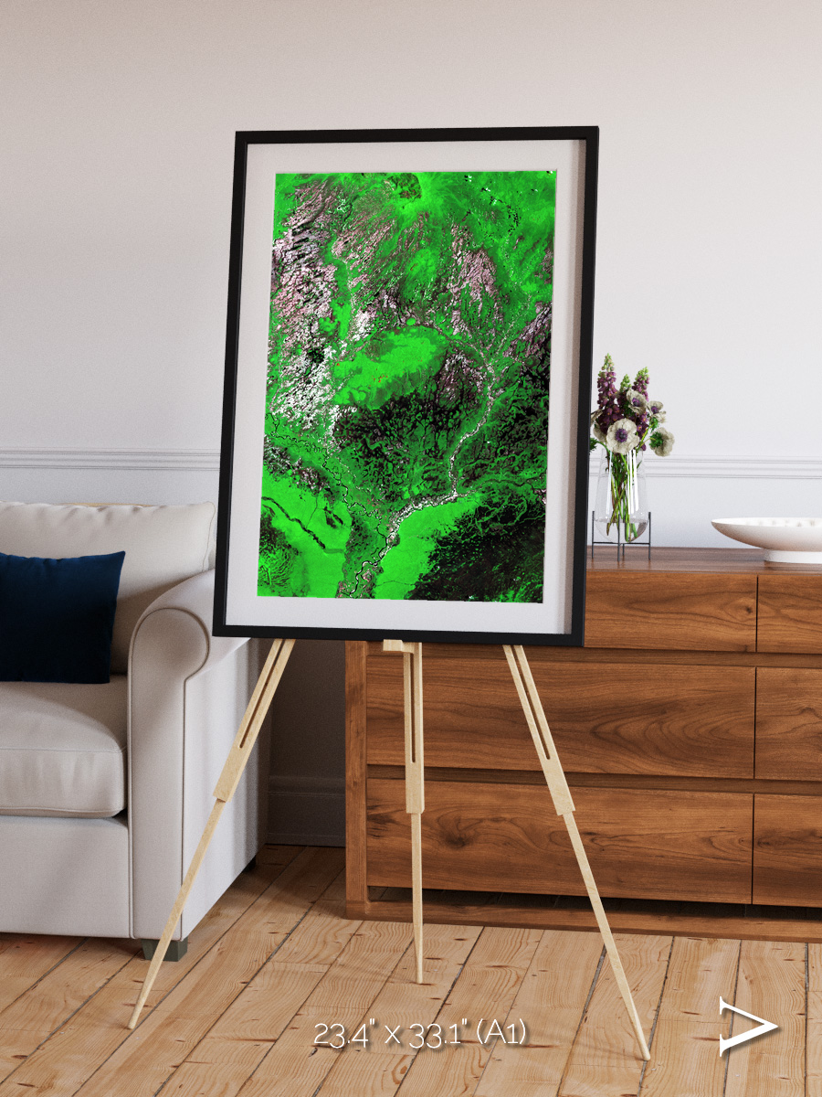 Ribbon River, Araca River Framed & Mounted Print