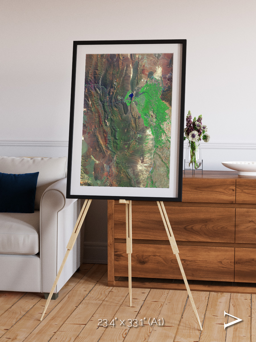 Channel Lines, Barreal Blanco Framed & Mounted Print