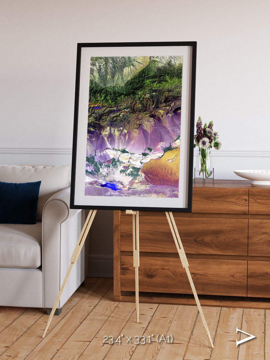 Saline Patterns, Bogda Mountains Framed & Mounted Print
