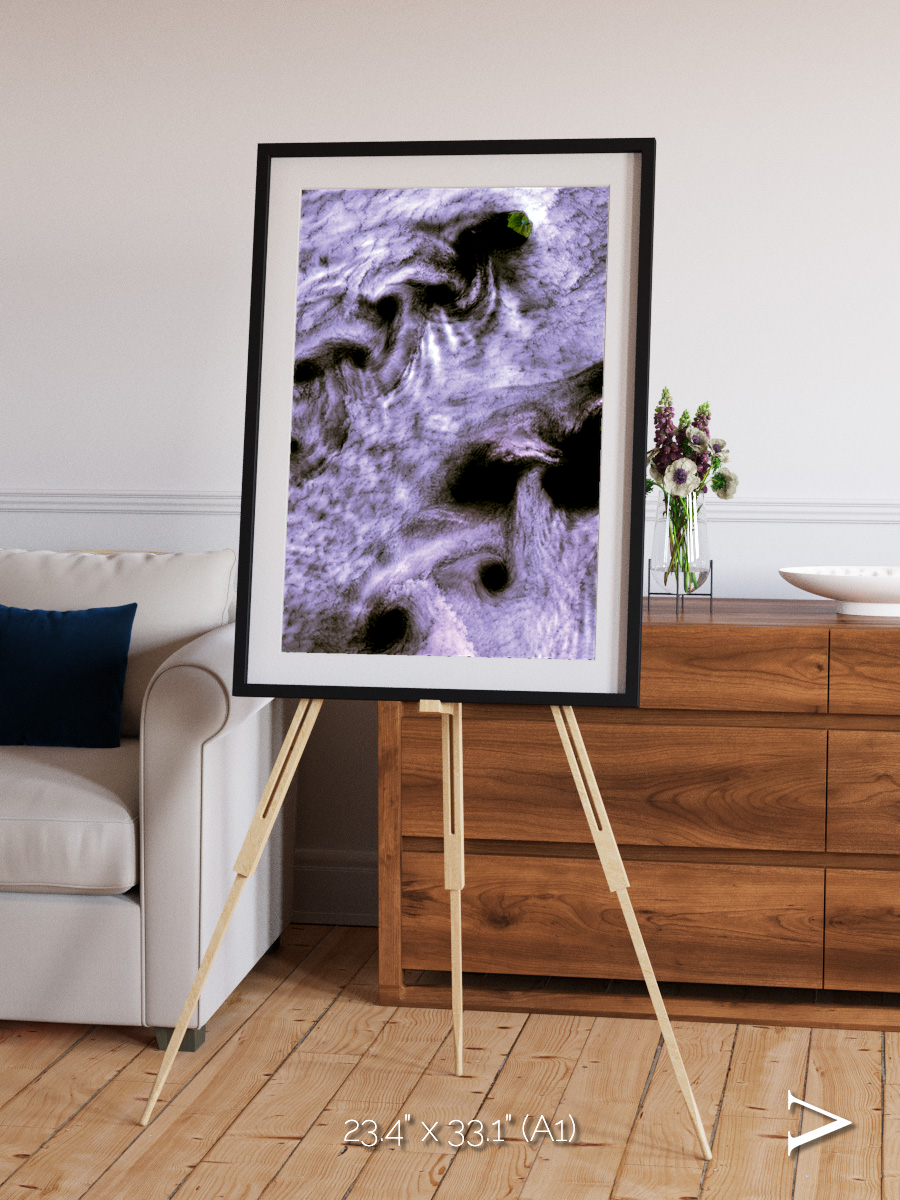 Vortices over Broutona, Kuril Islands Framed & Mounted Print
