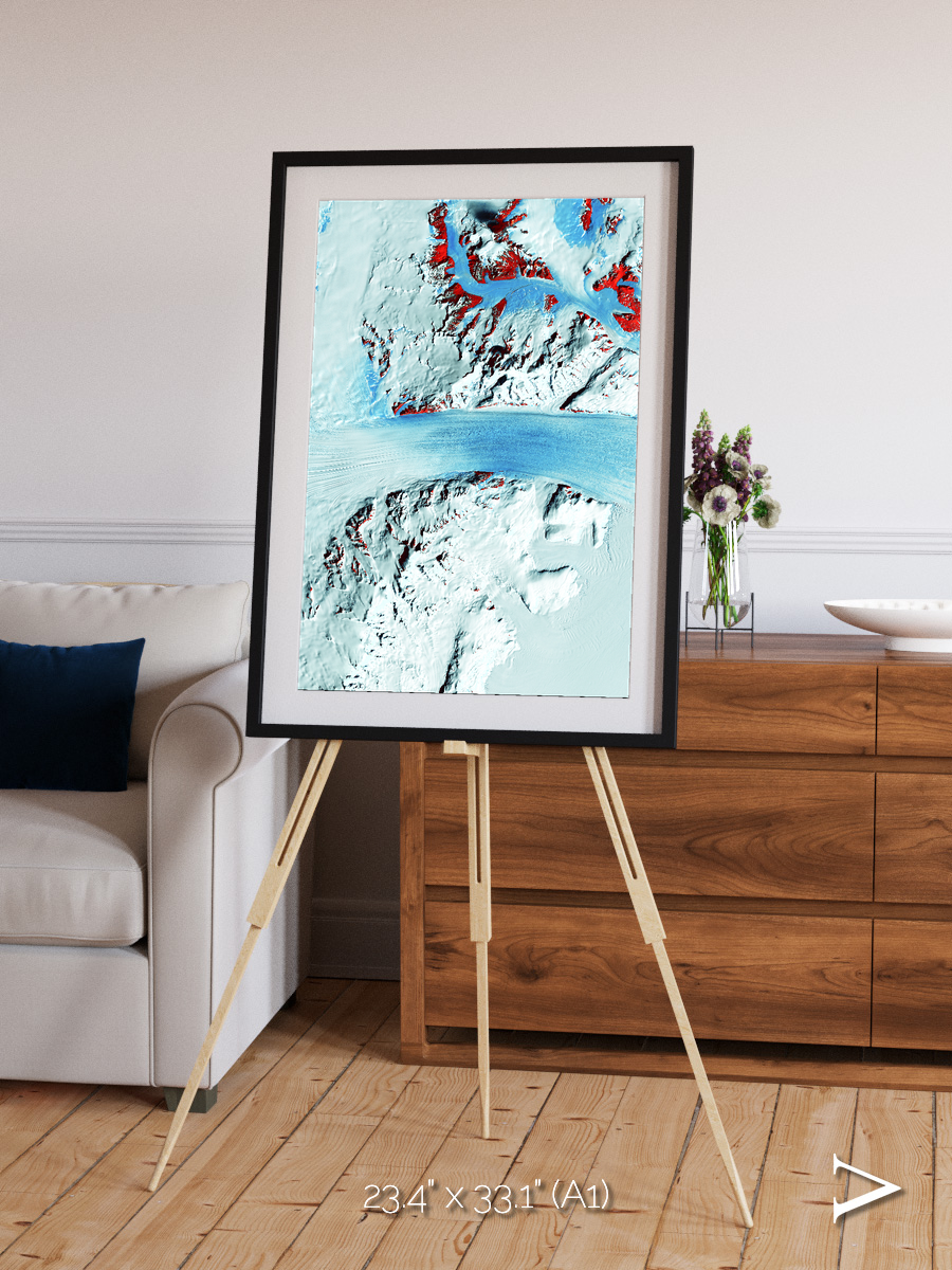 River of Ice, Byrd Glacier Framed & Mounted Print