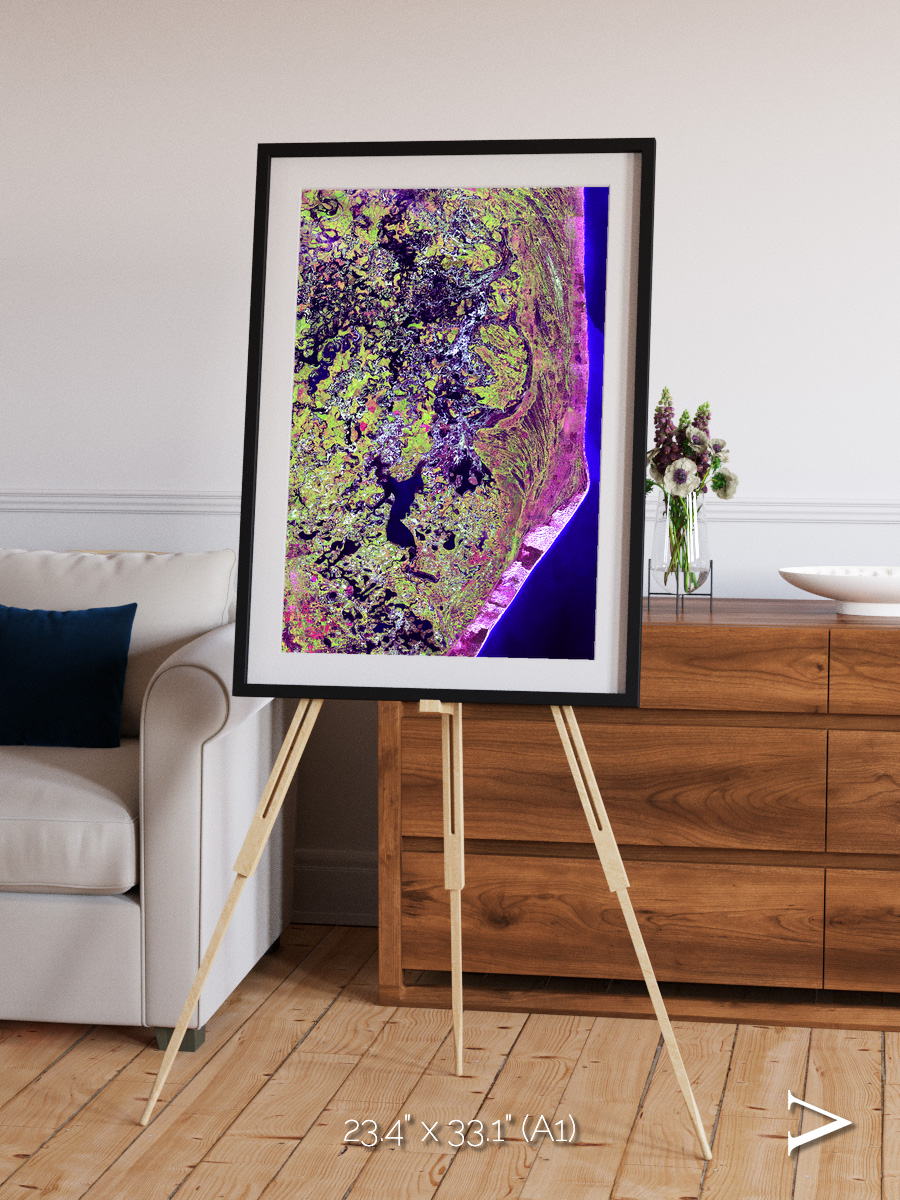 Wetland Mosaic, Cabo San Antonio Framed & Mounted Print