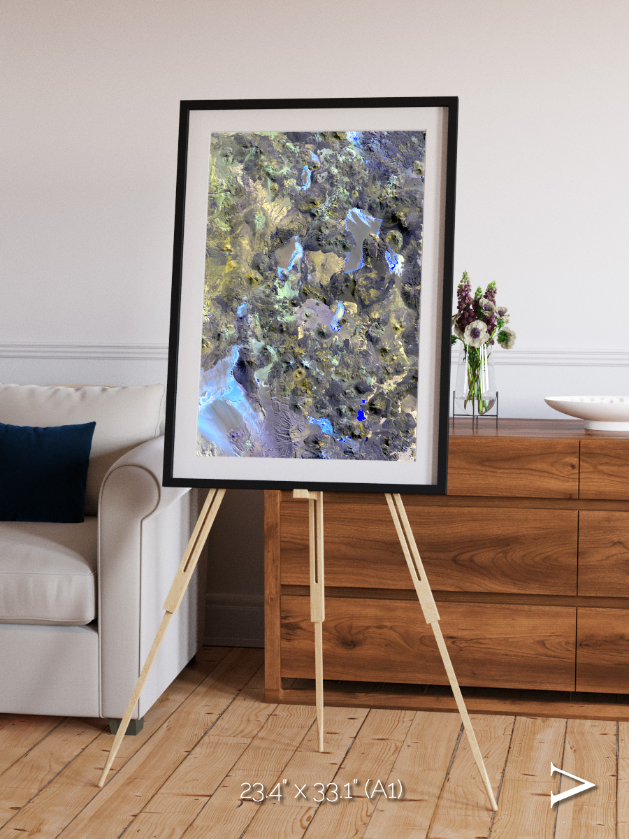Lava Lines, Chilean Volcanoes Framed & Mounted Print