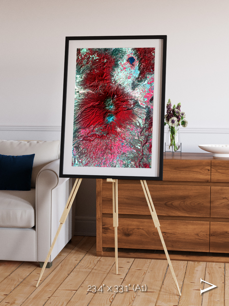 Lava Lines, Colima Volcano Framed & Mounted Print