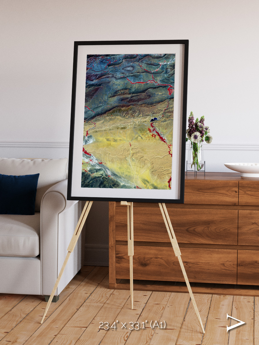 Crimson Veins, Atlas Mountains Framed & Mounted Print