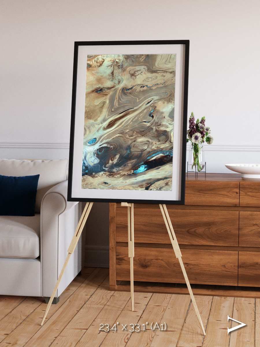 Saline Patterns, Dasht-e Kevir Framed & Mounted Print