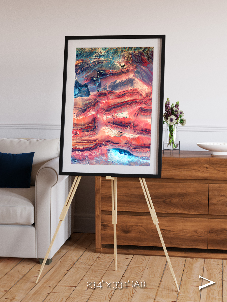 Fractured Earth, Western China Framed & Mounted Print