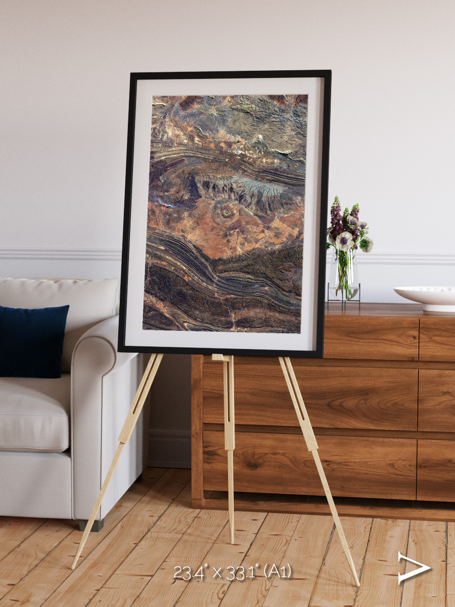 Volcanic Palette, Gosses Bluff Framed & Mounted Print