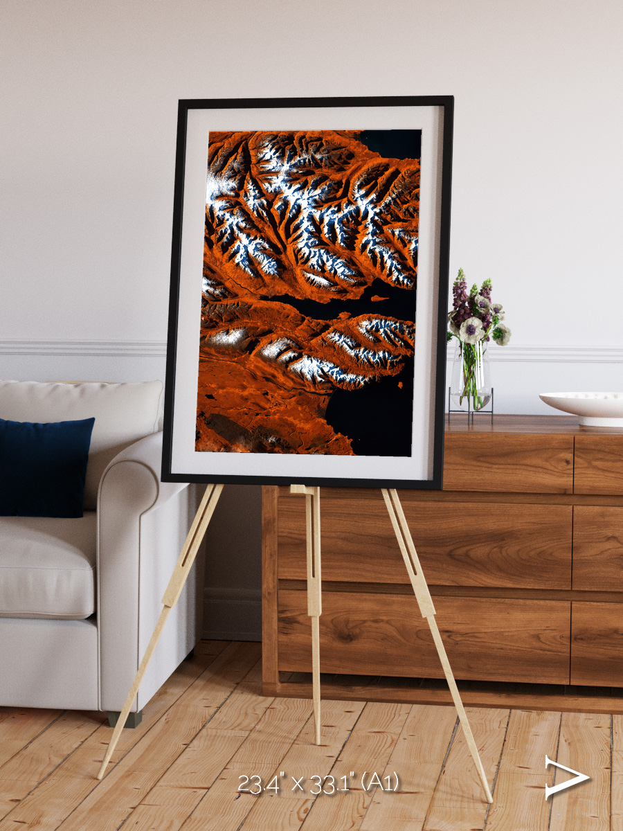 Striped Coast, Eyjafjörður Framed & Mounted Print
