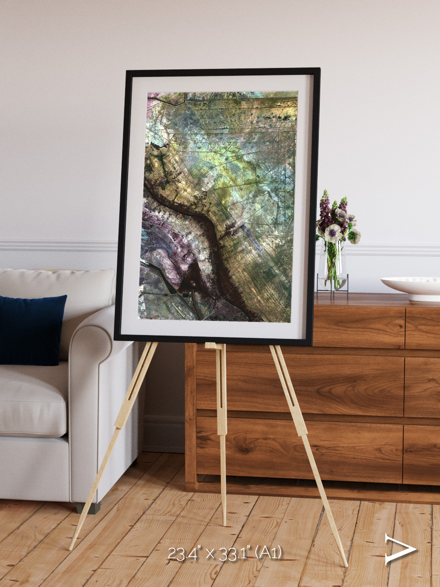 Floodplain Lines, Iraqi Emplacement Framed & Mounted Print