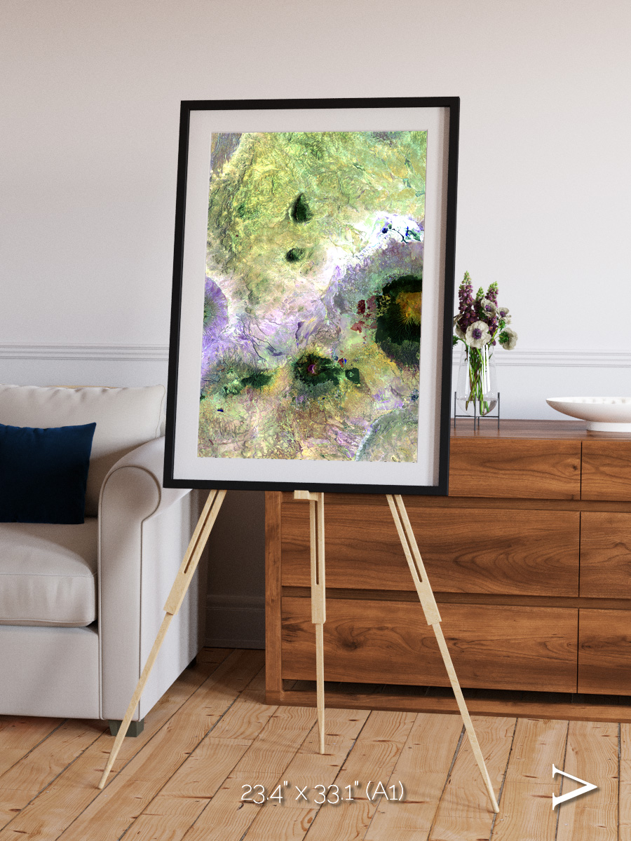 Folded Ridges, Kilimanjaro Framed & Mounted Print