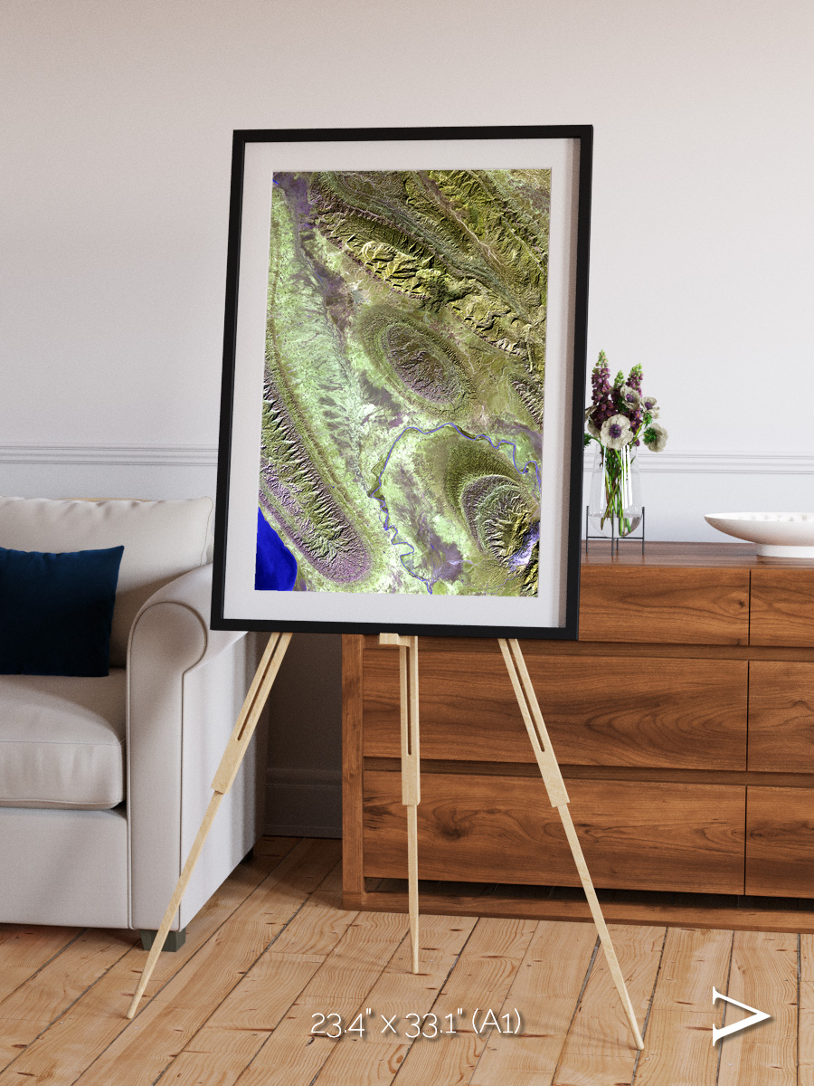 Channel Lines, Konari Iran Framed & Mounted Print