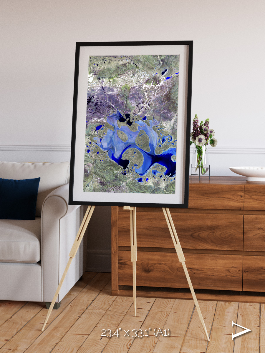 Lake Lines, Lake Carnegie Framed & Mounted Print