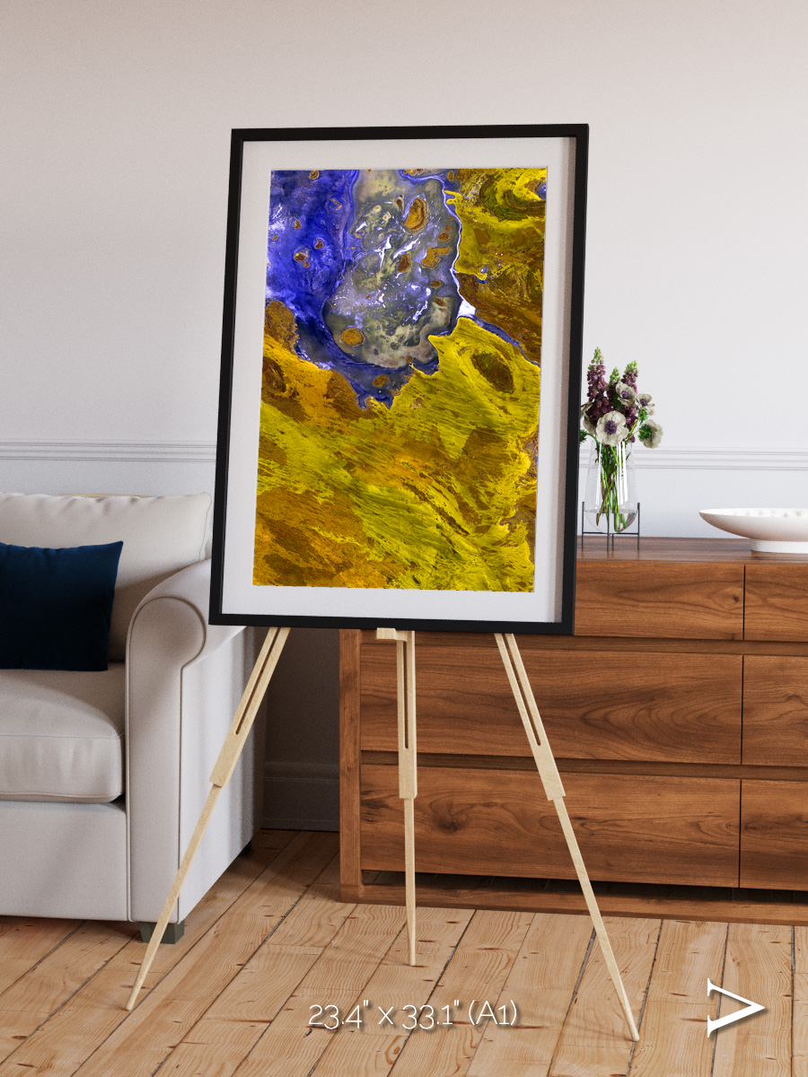 Saline Patterns, Lake Disappointment Framed & Mounted Print