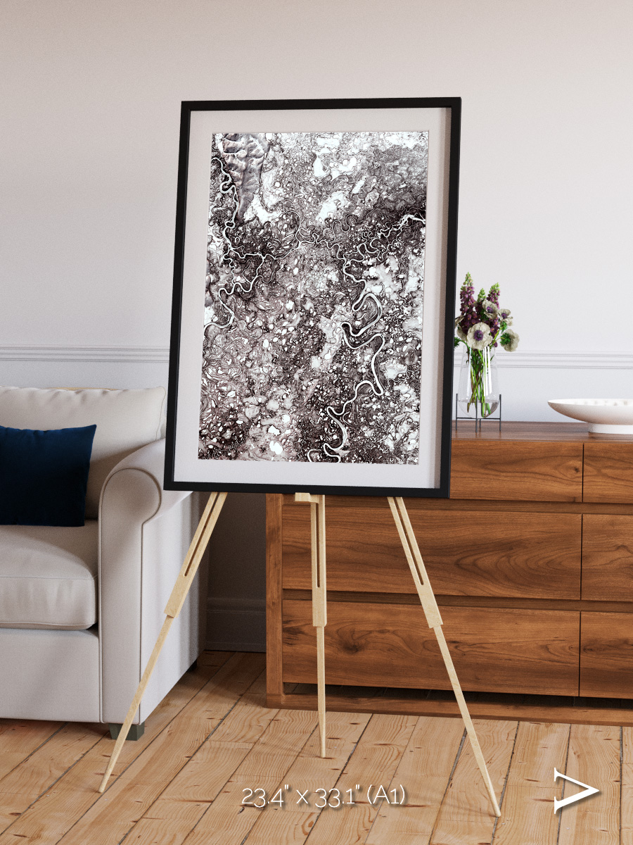 River Threads, Mayn River Framed & Mounted Print
