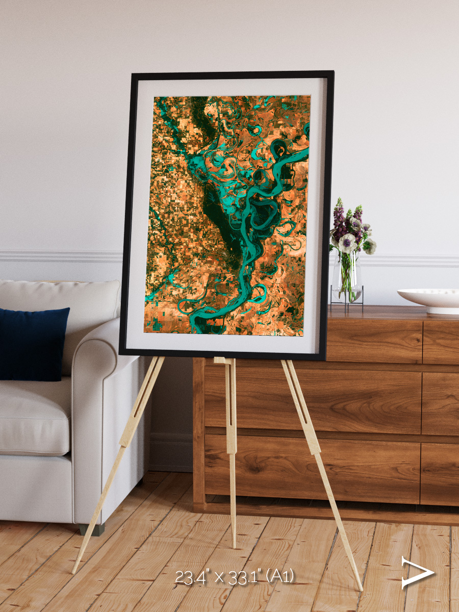 River’s Dance, Mississippi Framed & Mounted Print
