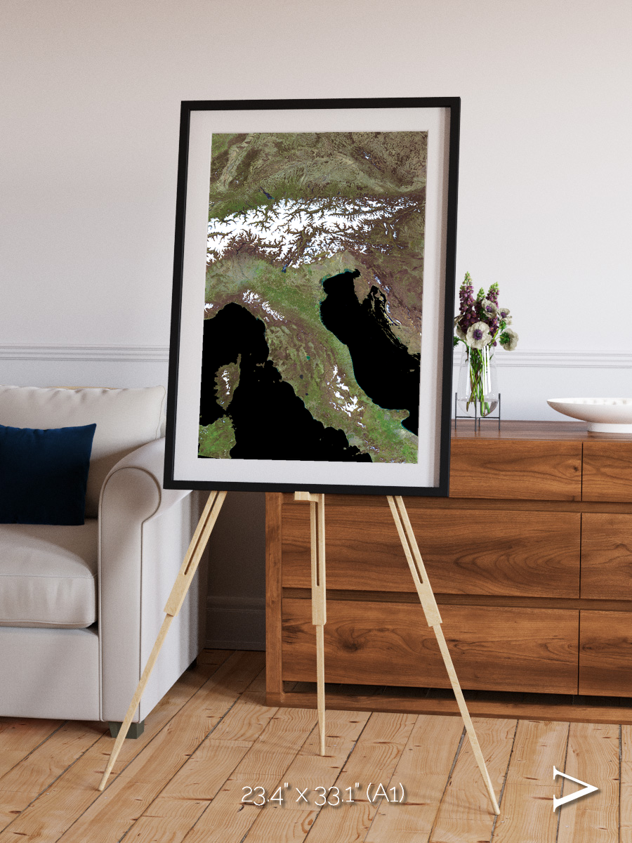 Tidal Patterns, Mediterranean Sea Framed & Mounted Print