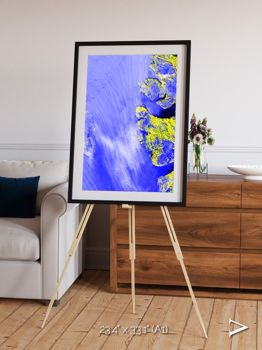 Islands in Snow, High Arctic Framed & Mounted Print