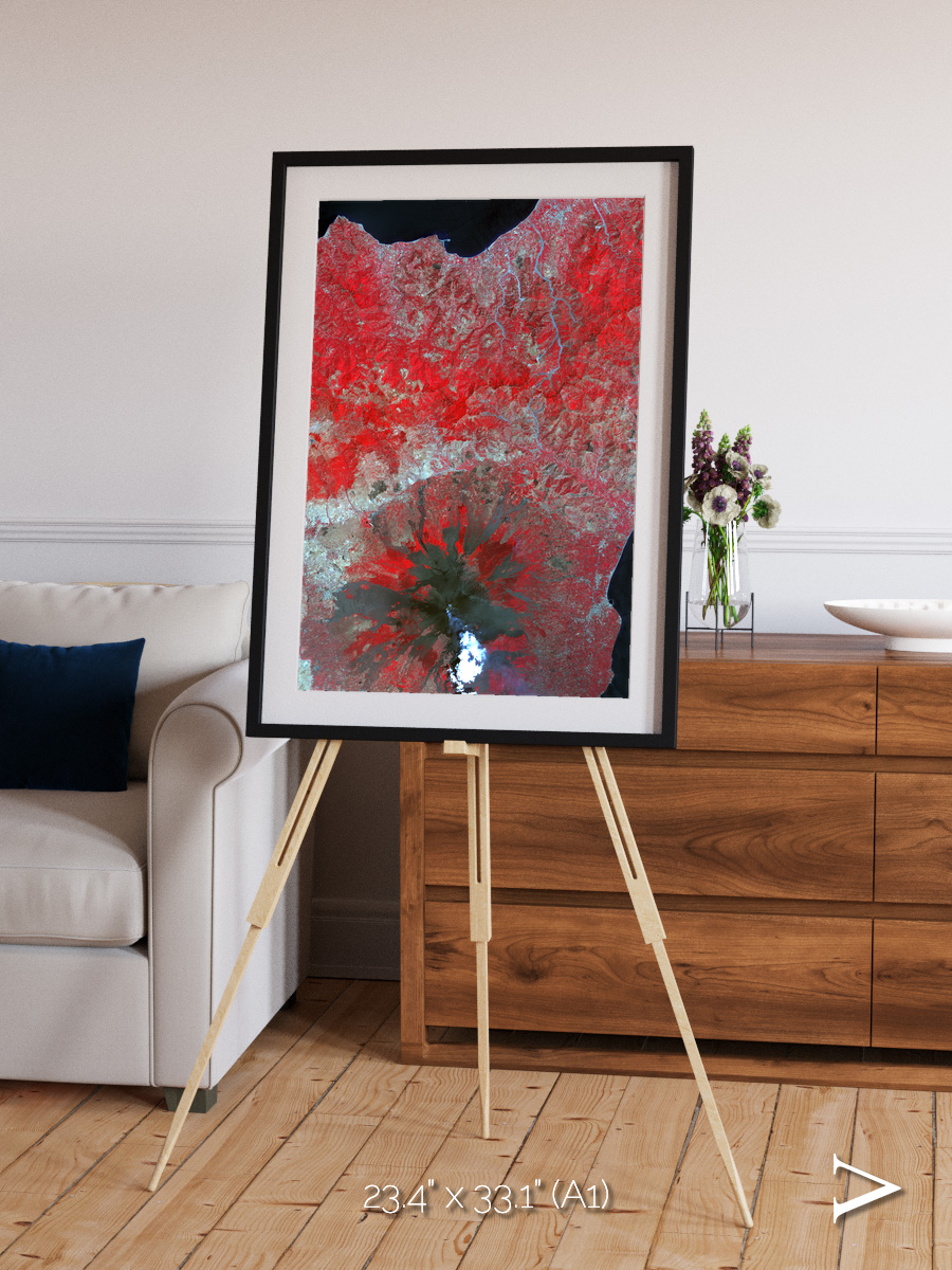 Painted Archipelago, Mt Etna Framed & Mounted Print