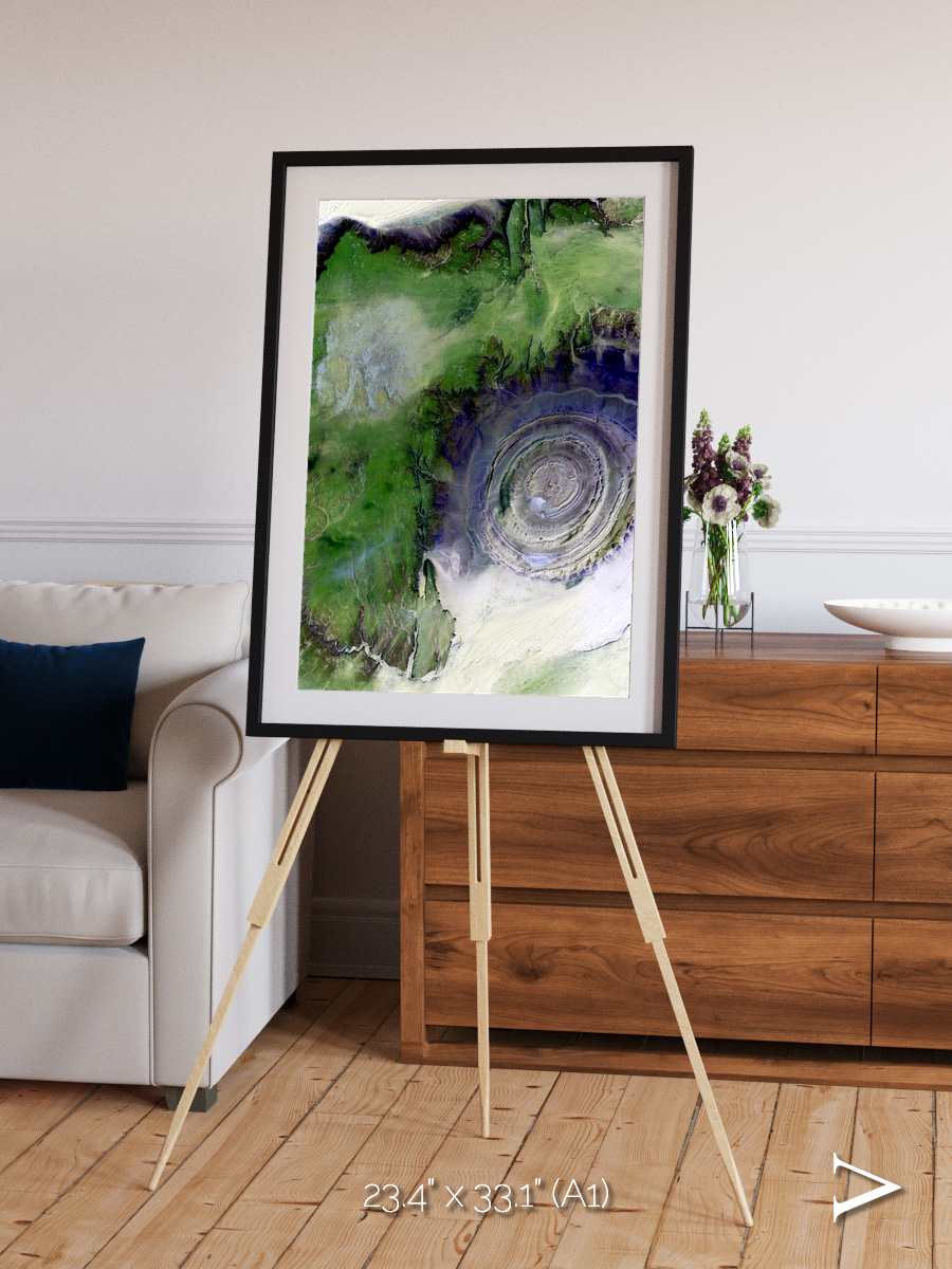 Dormant Giants, Richat Structure Framed & Mounted Print