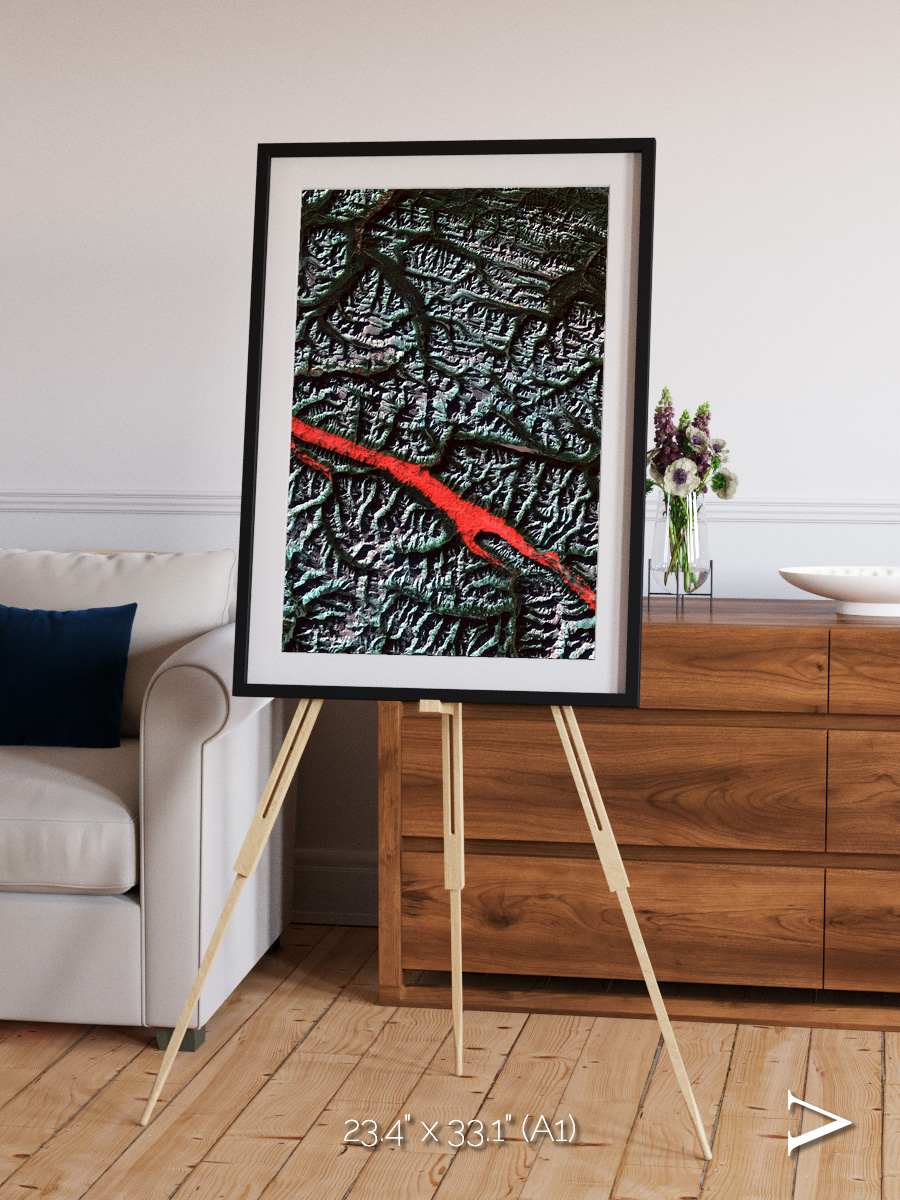 Light in the Trench, Canadian Rockies Framed & Mounted Print