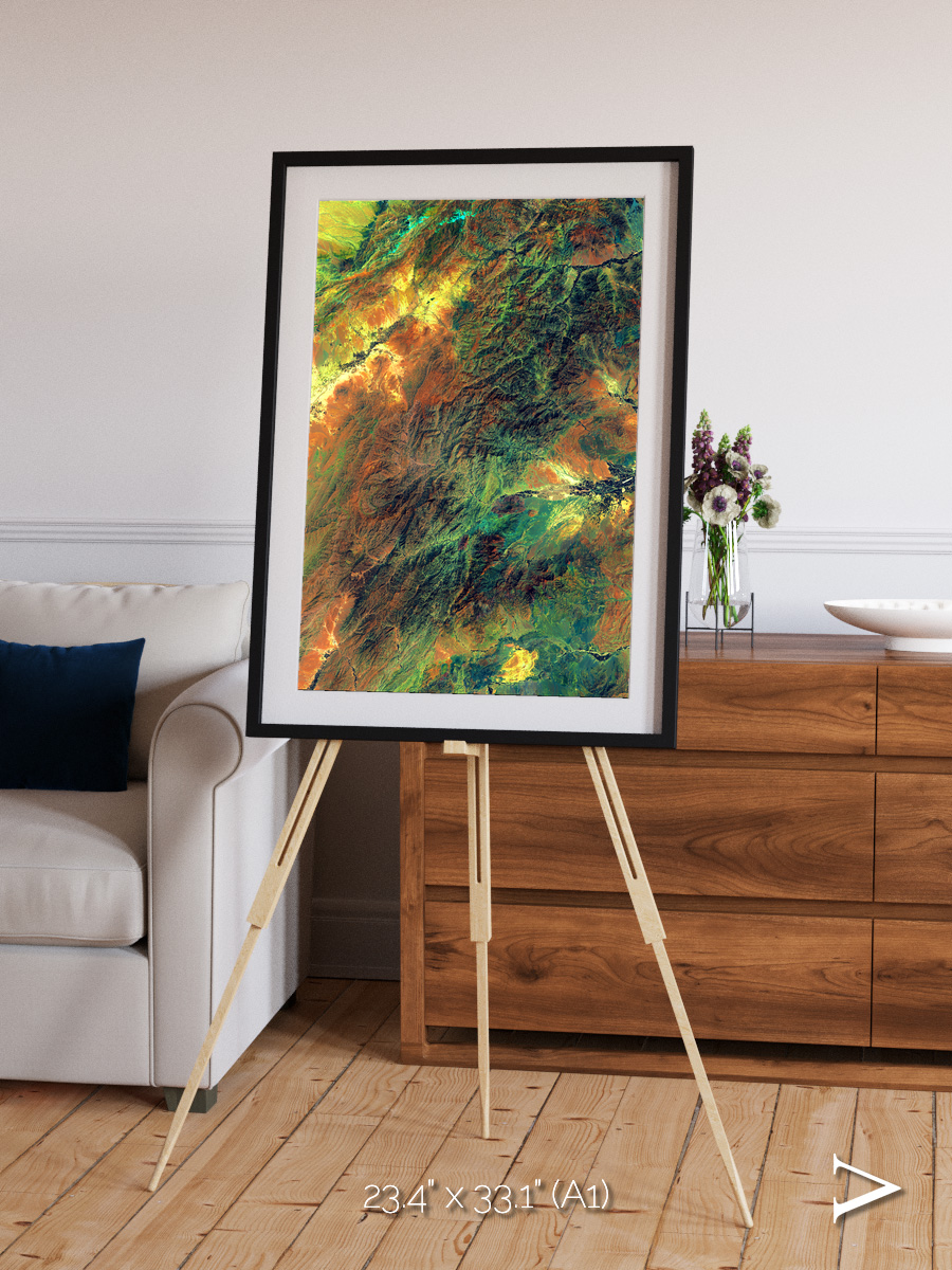 Irrigated Highlands, Eastern Afghanistan Framed & Mounted Print