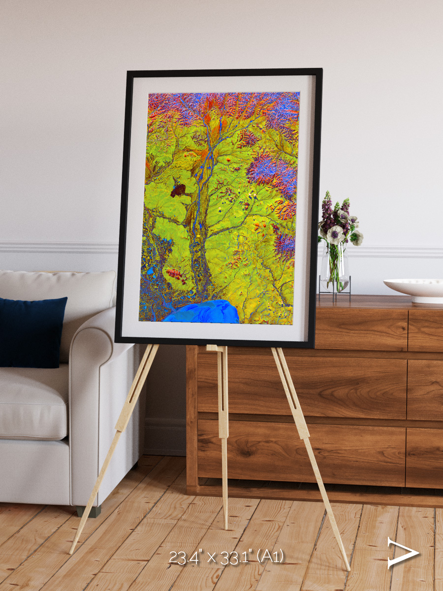 Glacial Ribbons, Chaunskaya Bay Framed & Mounted Print