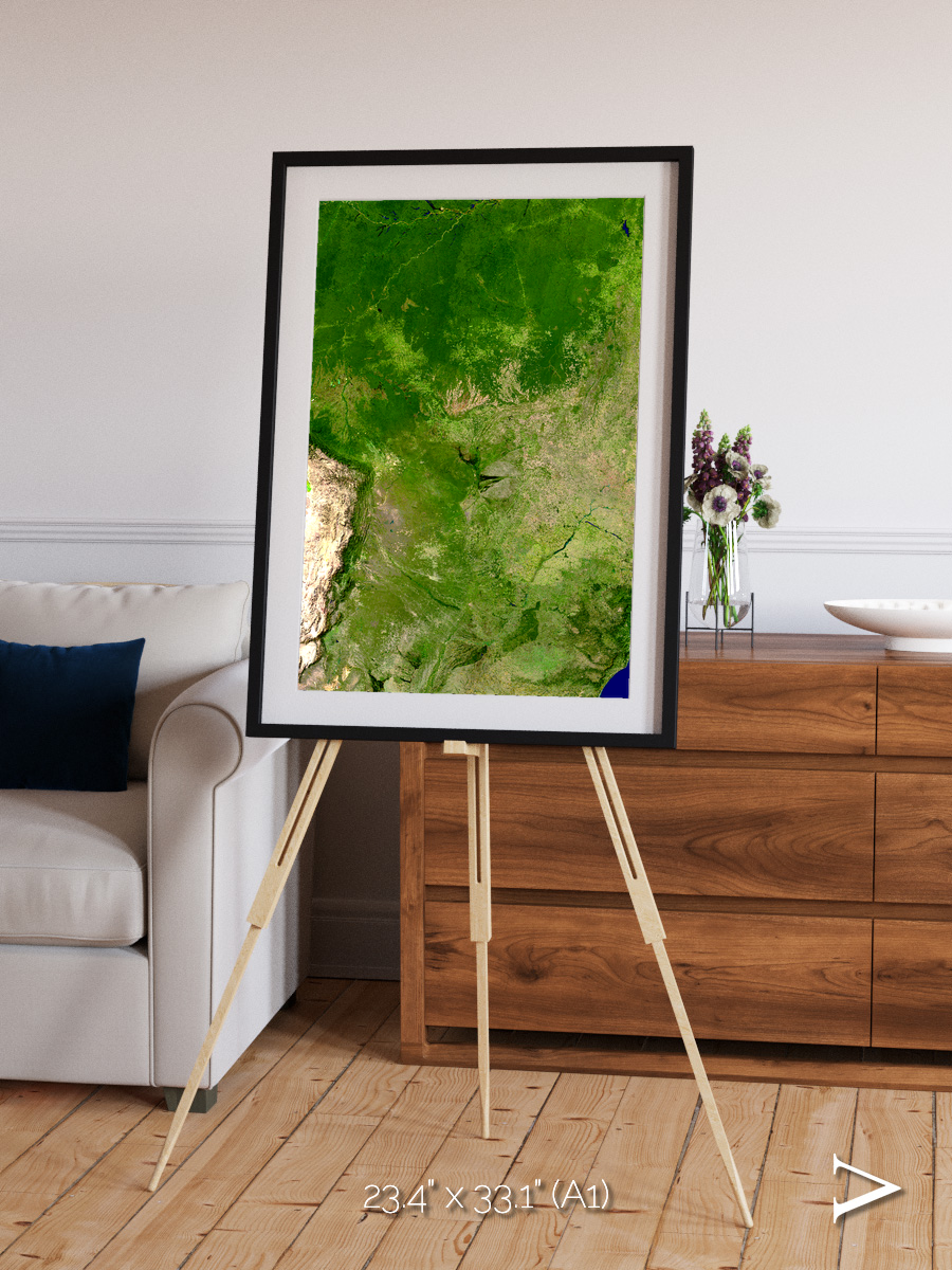Ribbon River, South America Framed & Mounted Print