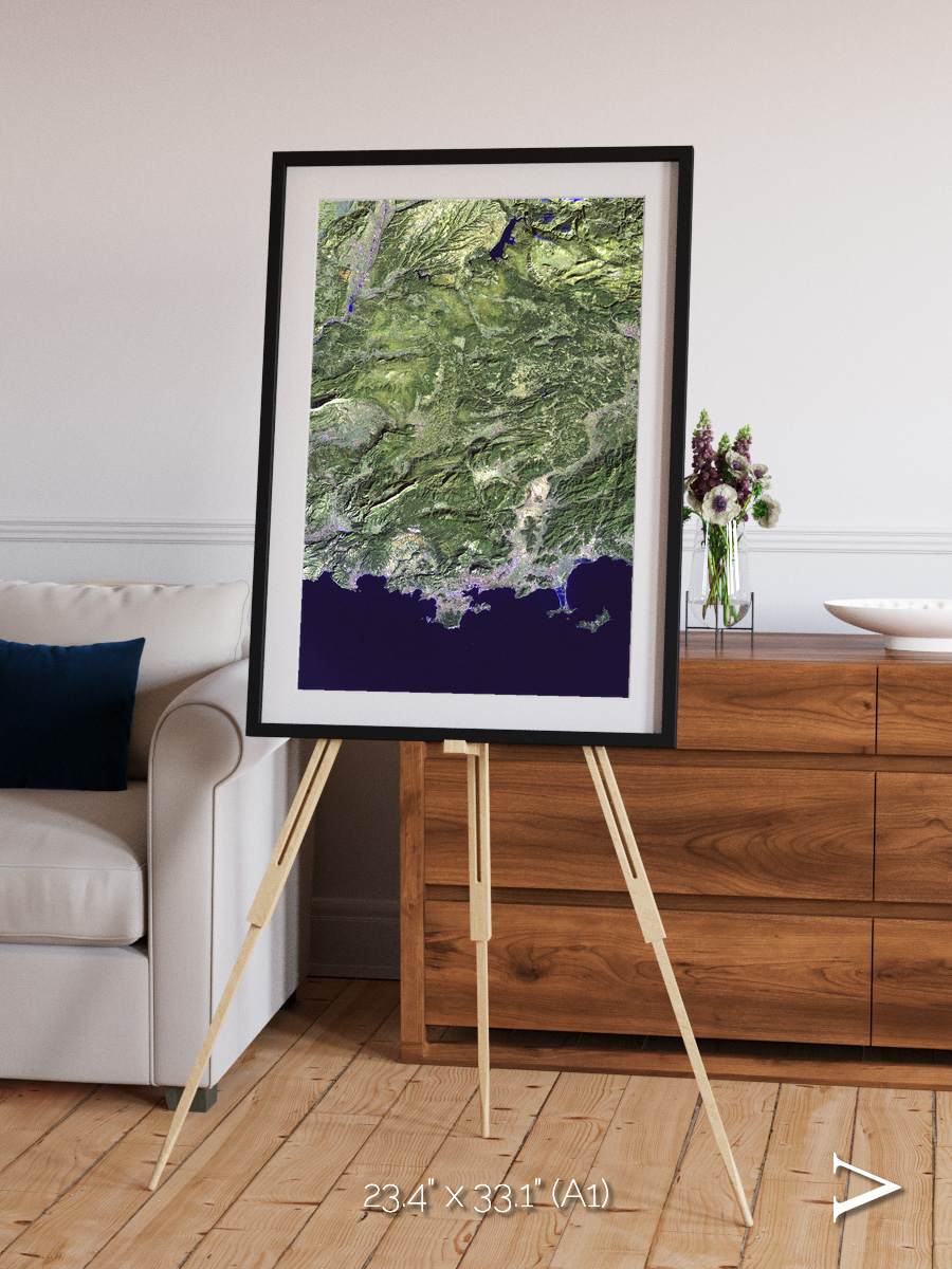 Bay and Shore, Southern Coast of France Framed & Mounted Print