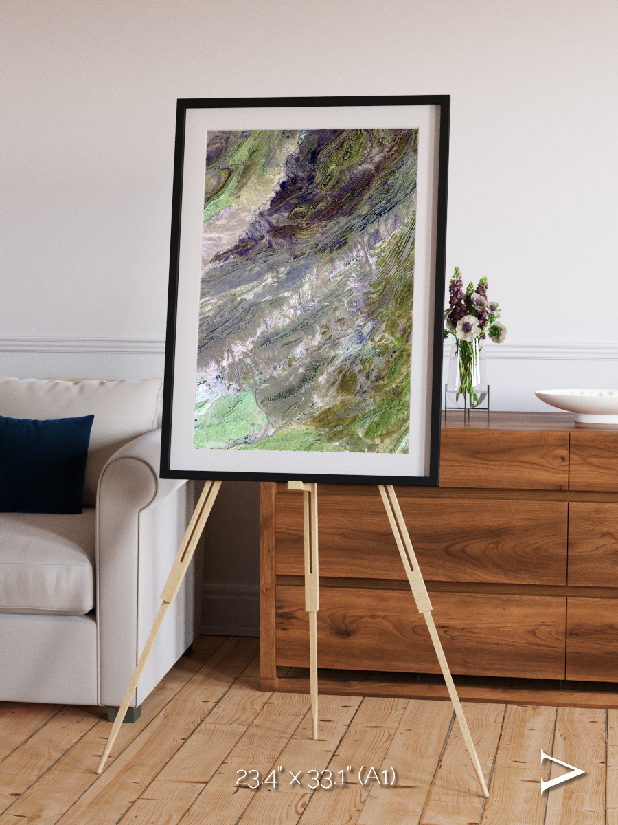 Rugged Relief, Sulaiman Mountains Framed & Mounted Print