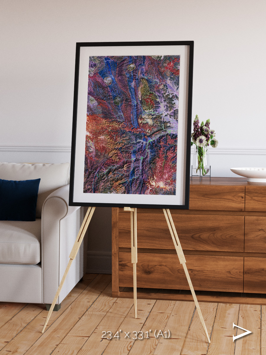Geologic Tapestry, Asharah Fault Zone Framed & Mounted Print