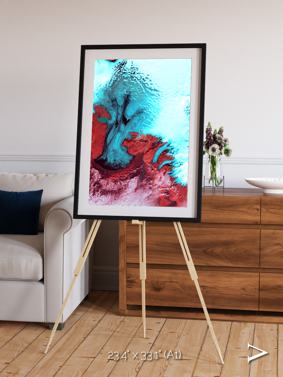 Polar Flow, Vatnajokull Glacier Ice Cap Framed & Mounted Print