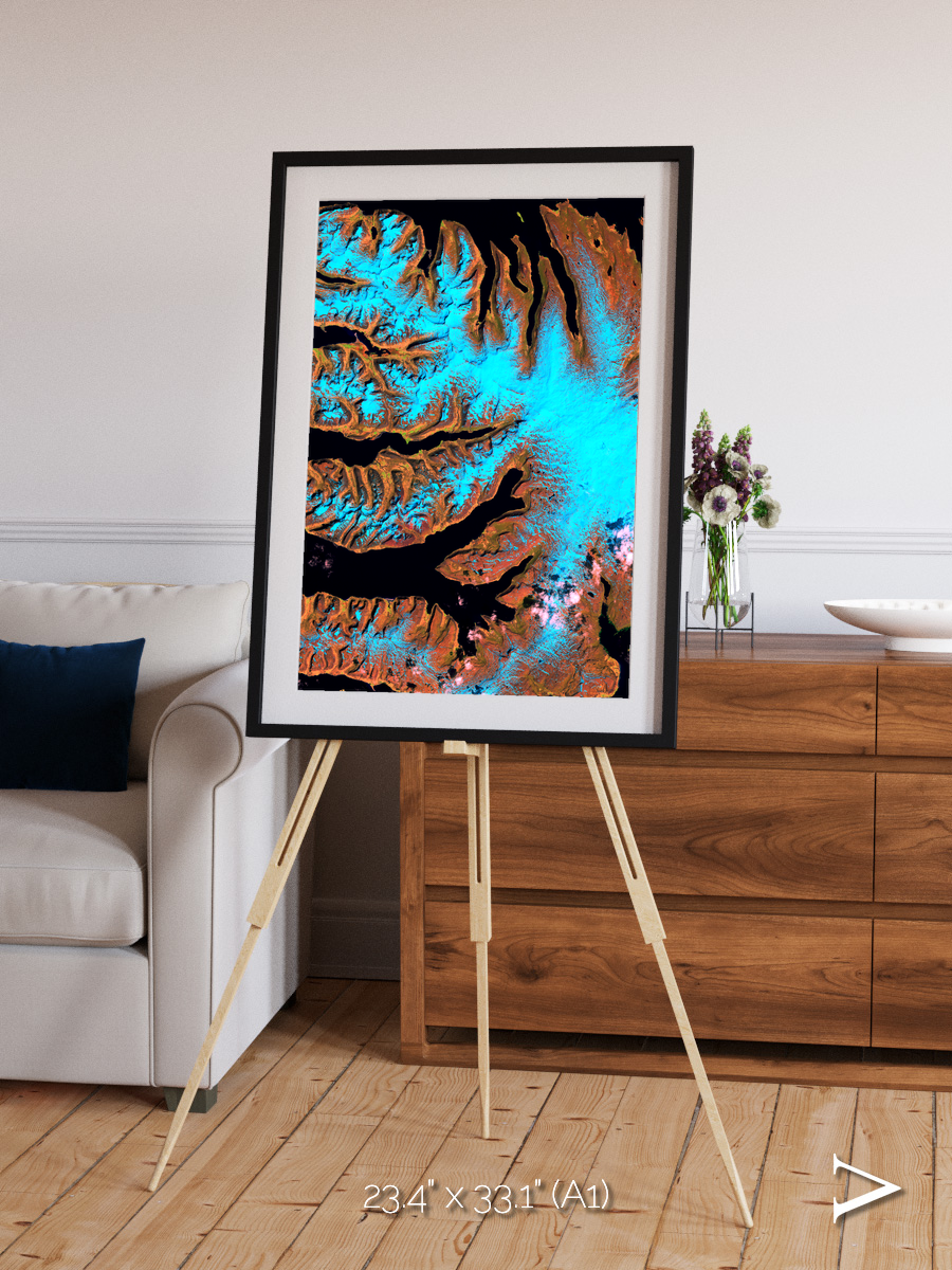 Frozen Currents, West Fjords Framed & Mounted Print