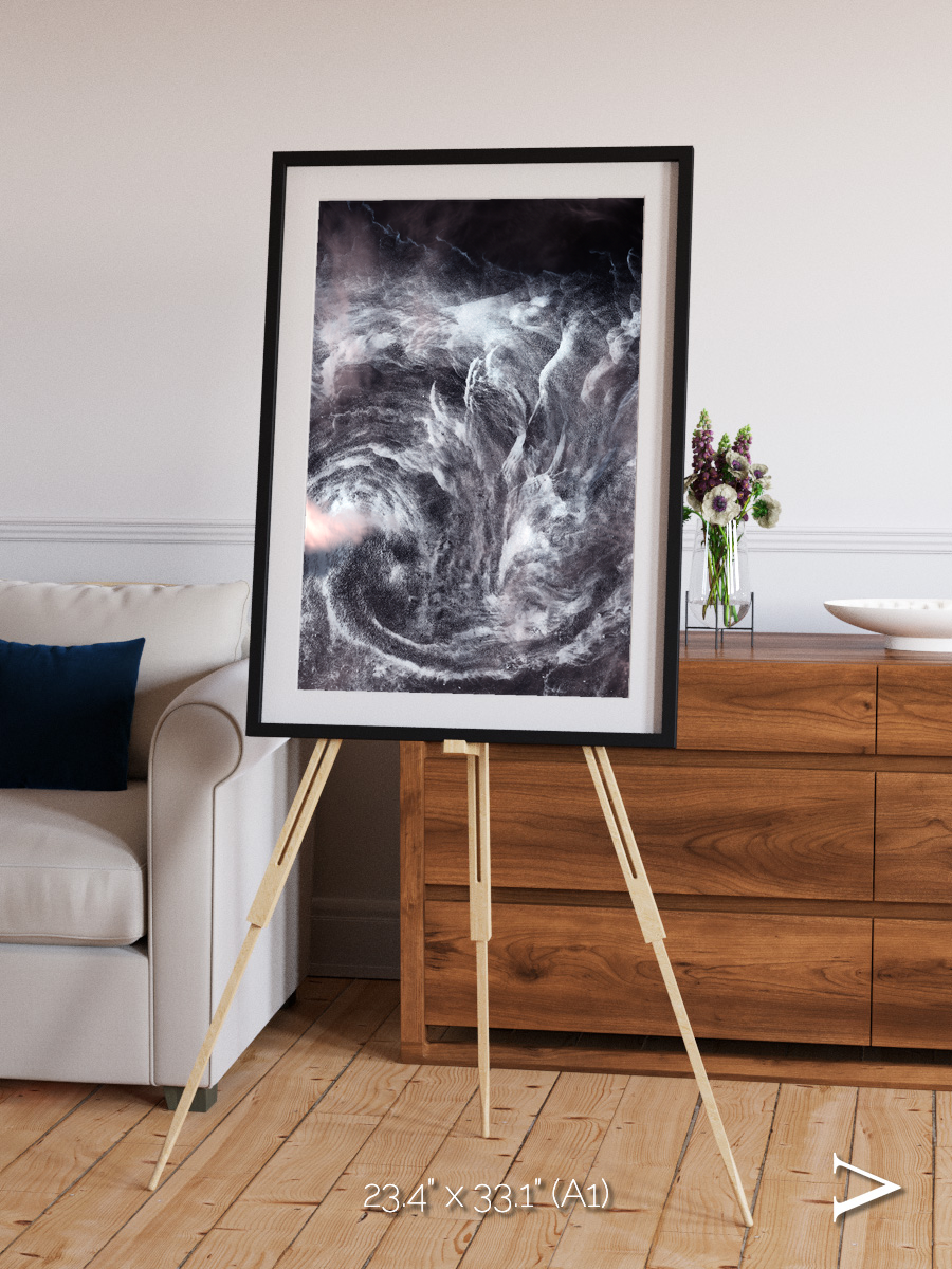 Wind Signatures, Whirlpool in the Air Framed & Mounted Print