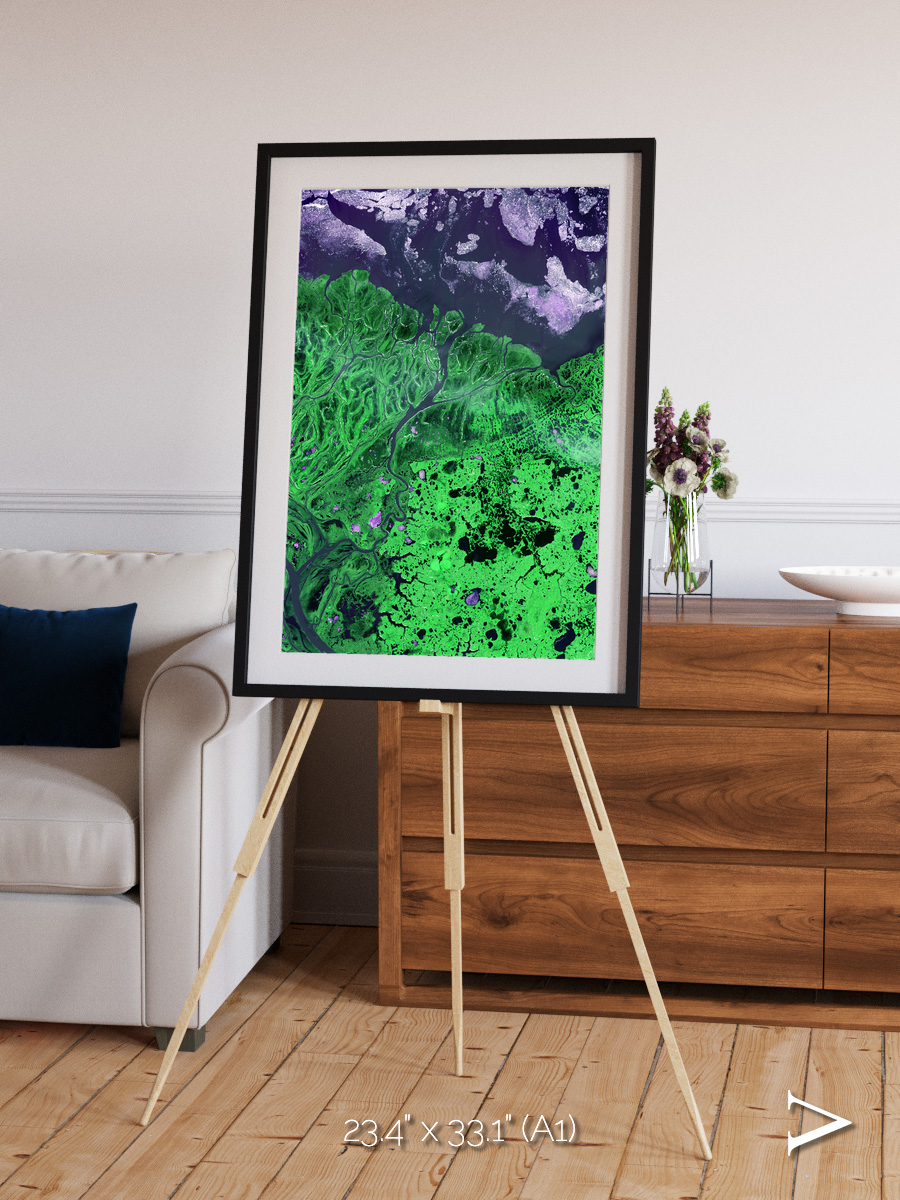 Polar Flow, Yukon Delta Framed & Mounted Print
