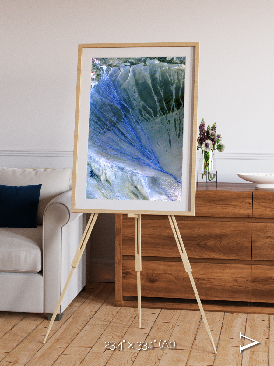 Sunlit Dunes, Alluvial Fan Framed & Mounted Print