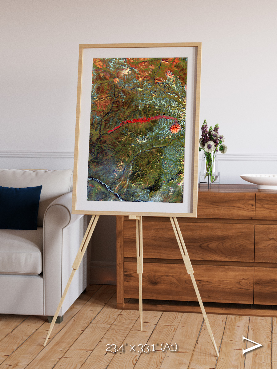 Ash and Stone, Anyuyskiy Volcano Framed & Mounted Print