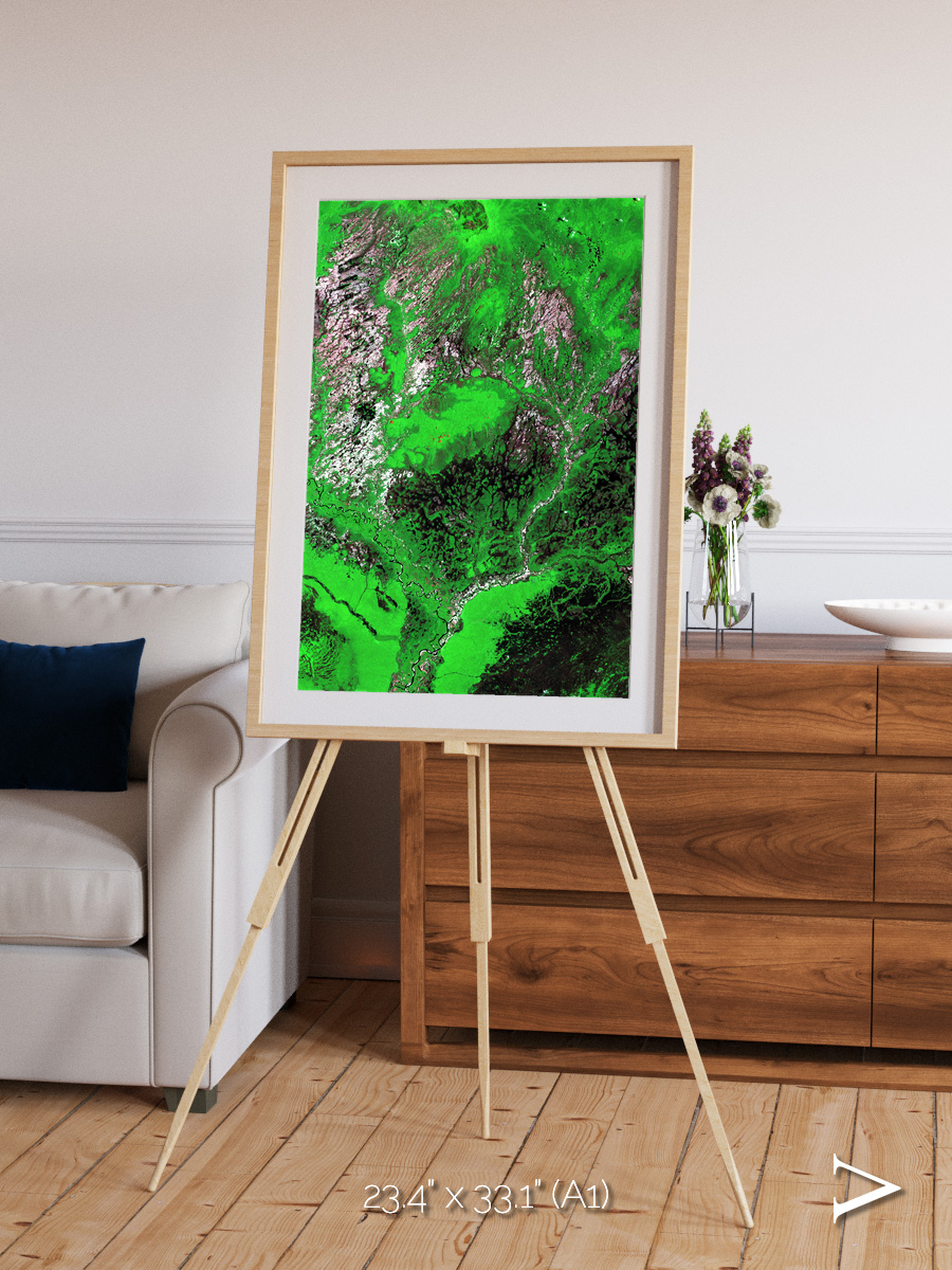 Ribbon River, Araca River Framed & Mounted Print
